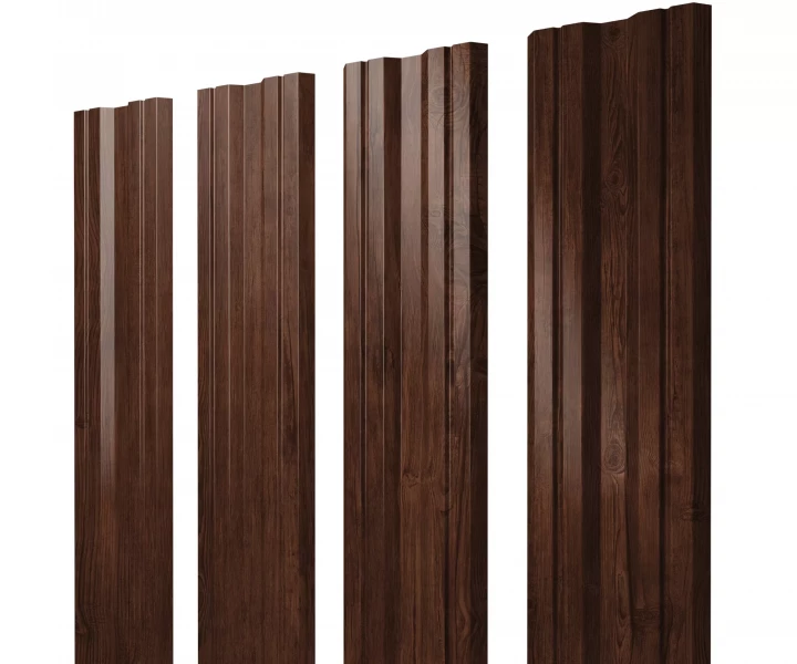 Купить Штакетник металлический Grandline Twin с прямым резом Cherry Wood в Екатеринбурге