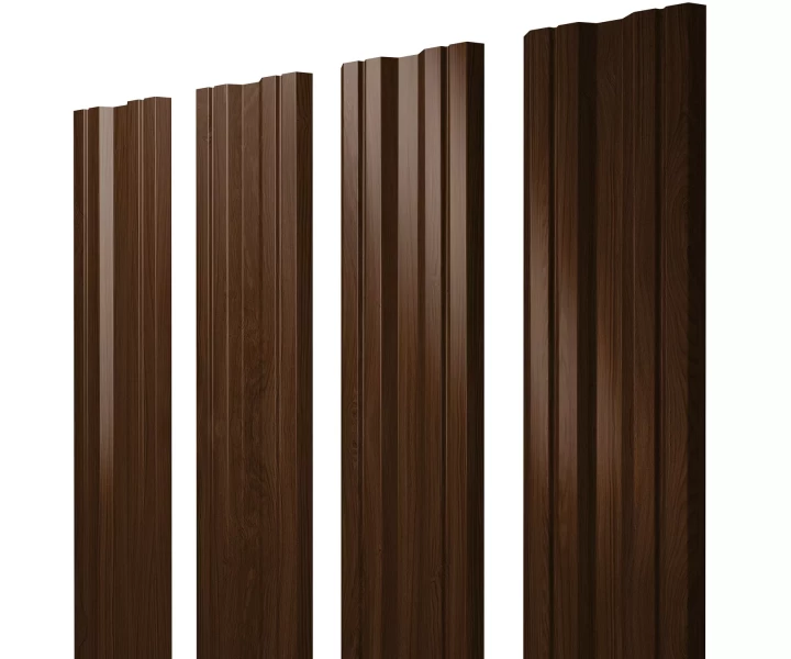 Купить Штакетник металлический Grandline Twin с прямым резом Choco Wood Twin Color в Екатеринбурге