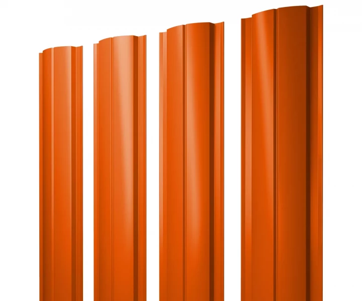 Купить Штакетник металлический Grandline полукруглый Slim с прямым резом RAL 2004 оранжевый в Екатеринбурге
