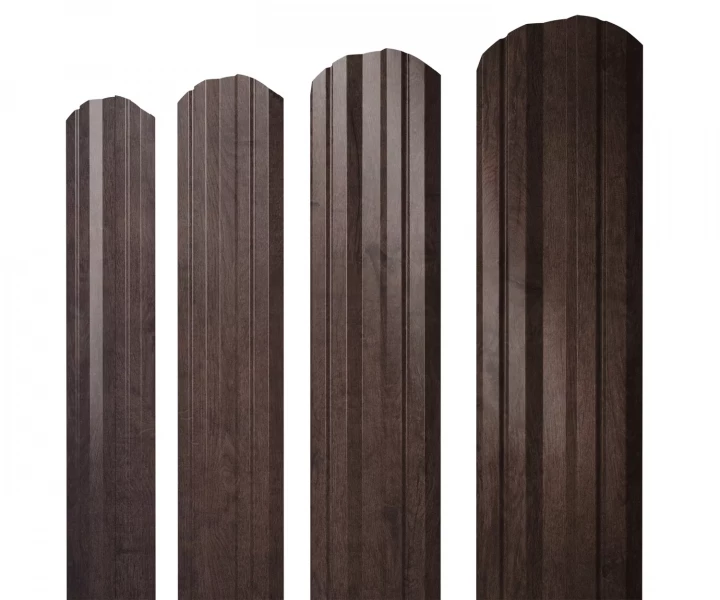 Купить Штакетник металлический Grandline Twin фигурный Antique Wood в Екатеринбурге