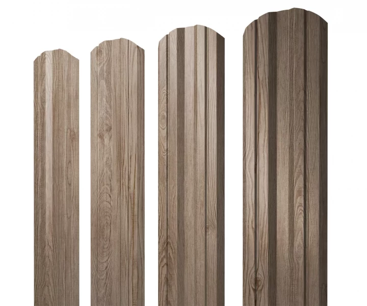Купить Штакетник металлический Grandline Twin фигурный White Wood TwinColor в Екатеринбурге