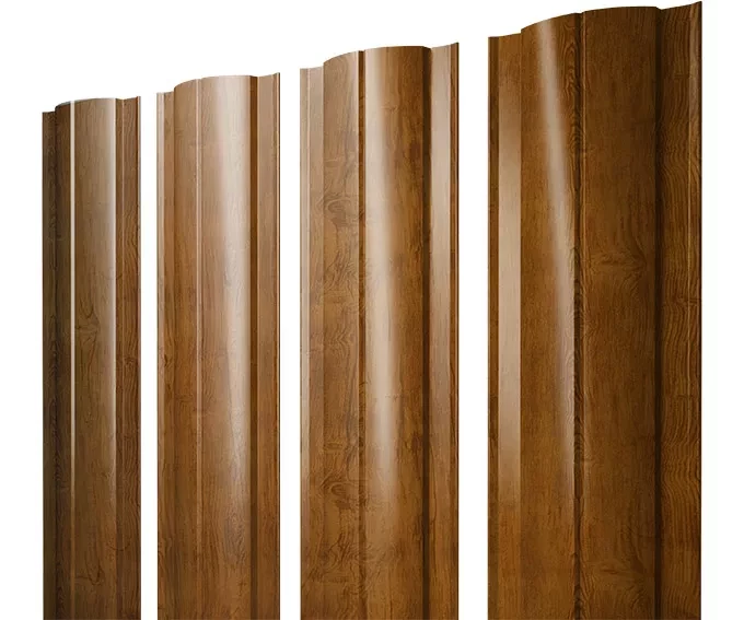 Купить Штакетник металлический Grandline Круглый с прямым резом Golden Wood в Екатеринбурге