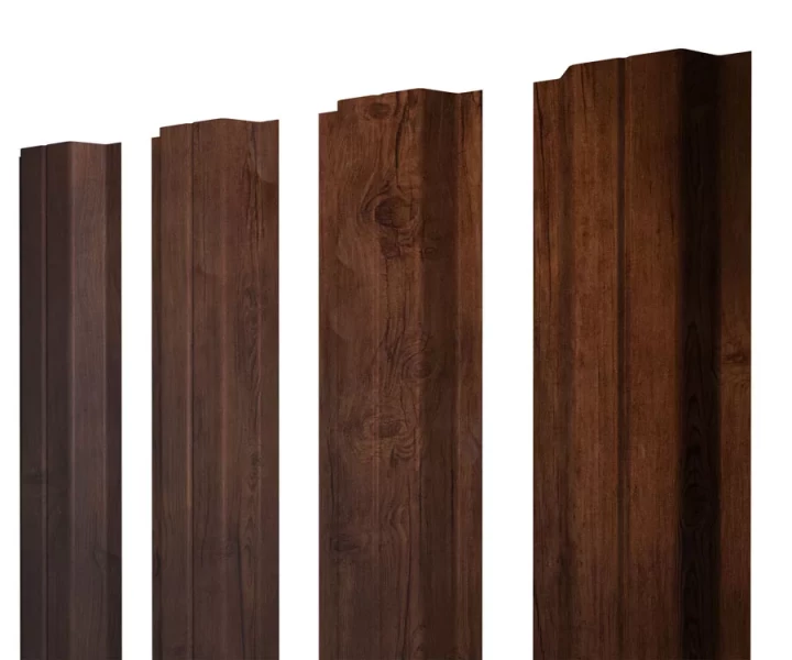 Купить Штакетник металлический Grandline П-образный с прямым резом Cherry Wood Fresh в Екатеринбурге