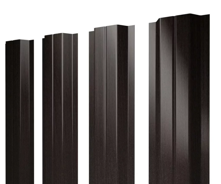 Купить Штакетник металлический Grandline П-образный с прямым резом Coffee Wood TwinColor в Екатеринбурге