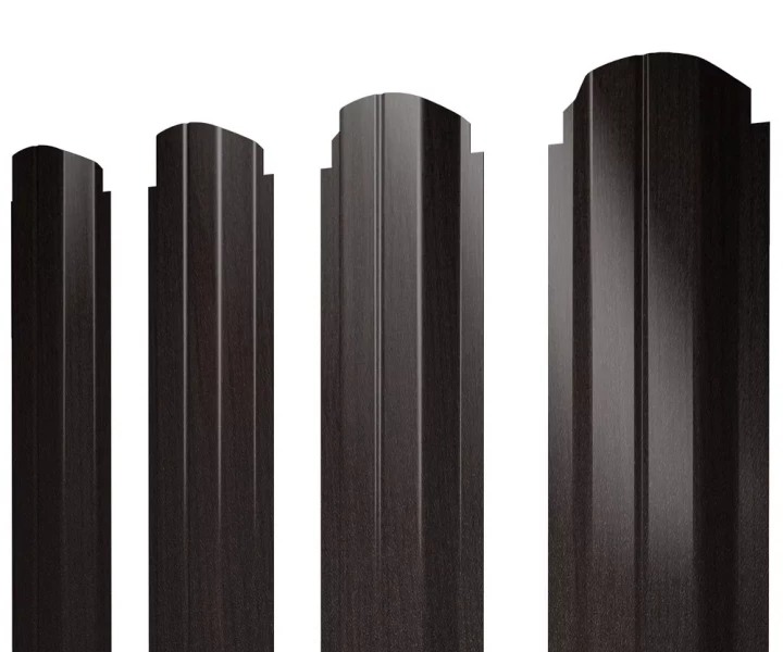 Купить Штакетник металлический Grandline П-образный фигурный Coffee Wood TwinColor в Екатеринбурге