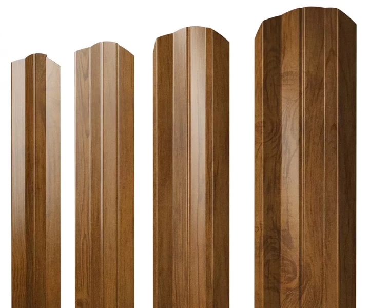 Купить Штакетник металлический Grandline М-образный А фигрный Golden Wood TwinColor в Екатеринбурге