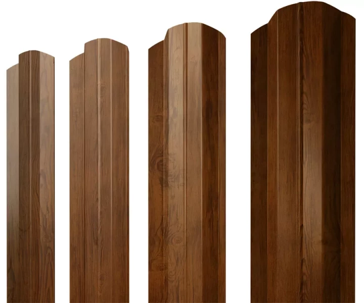 Купить Штакетник металлический Grandline М-образный В фигрный Golden Wood TwinColor в Екатеринбурге
